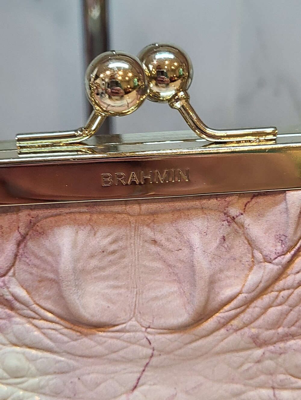 Brahmin Lilac Melbourne Juliette Kisslock Satchel Shoulder Bag RARE Pristine - Picture 7 of 16